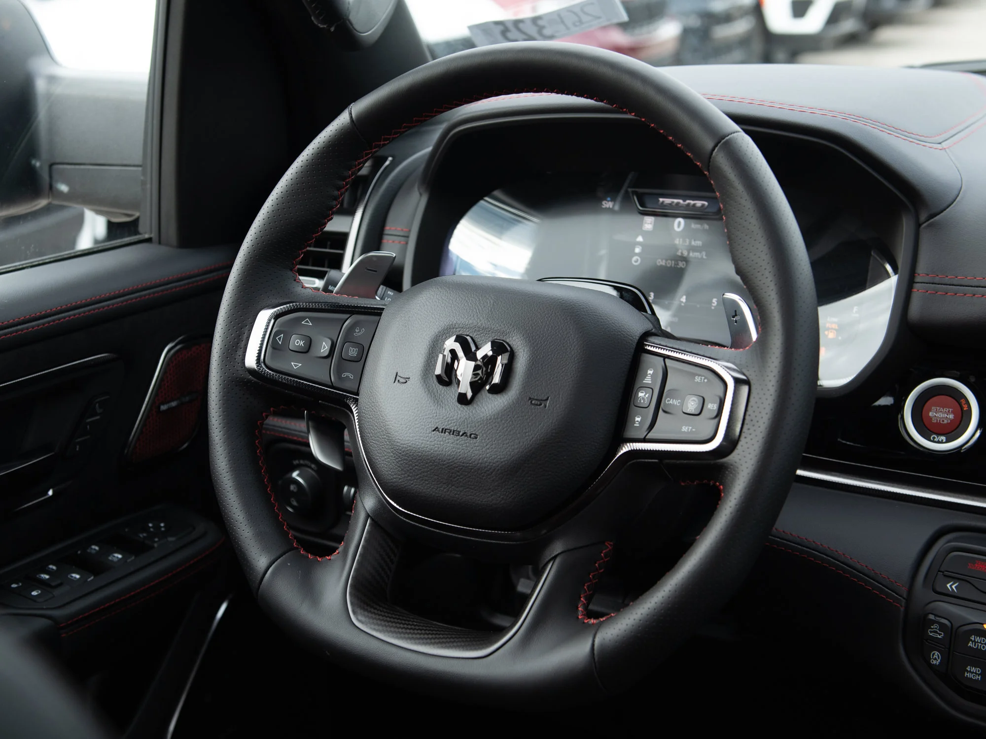 New 2026 Black RAM RHO* Crew Cab 4x4, 540HP, 35 Inch Tires, Passenger Screen, Massage Seats image 15