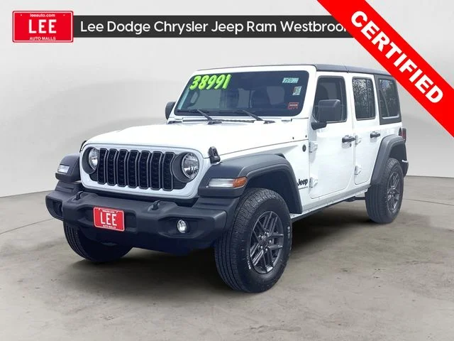 Certified Used 2025 Bright White Clearcoat Jeep Sport S image 1