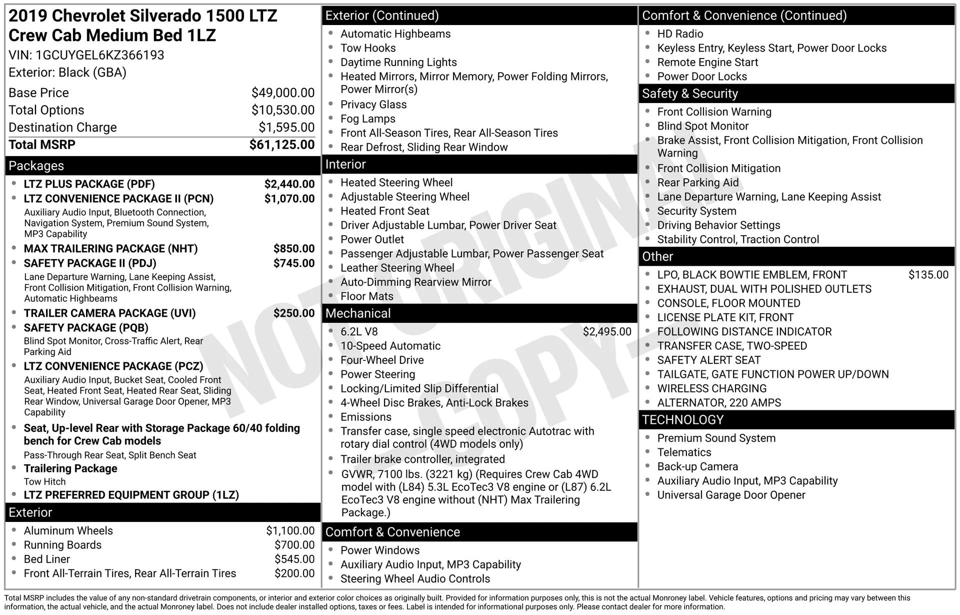 Used 2019 BLACK Chevrolet LTZ image 3