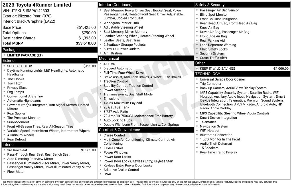 Used 2023 White Toyota Limited image 2