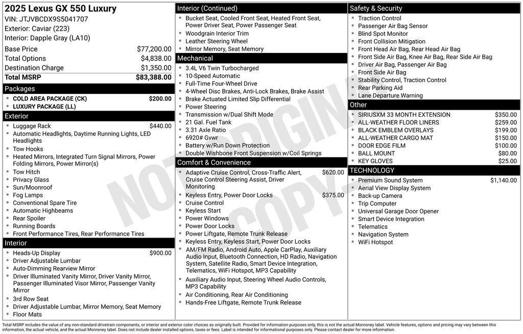 Used 2025 Black Lexus 550 Luxury image 6