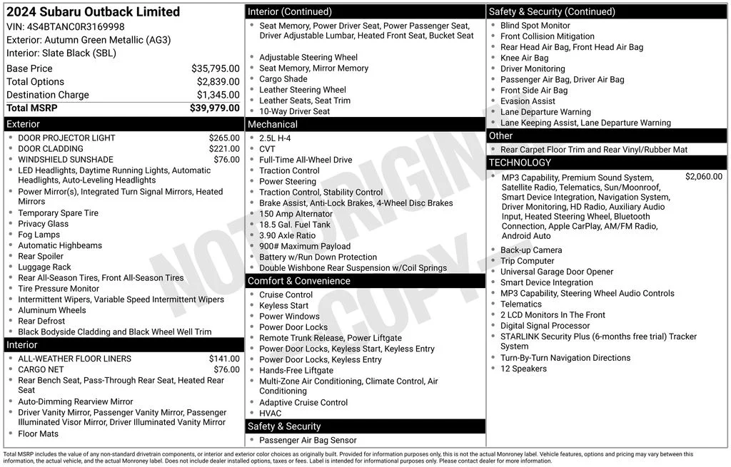 Used 2024 Brown Subaru Limited image 10