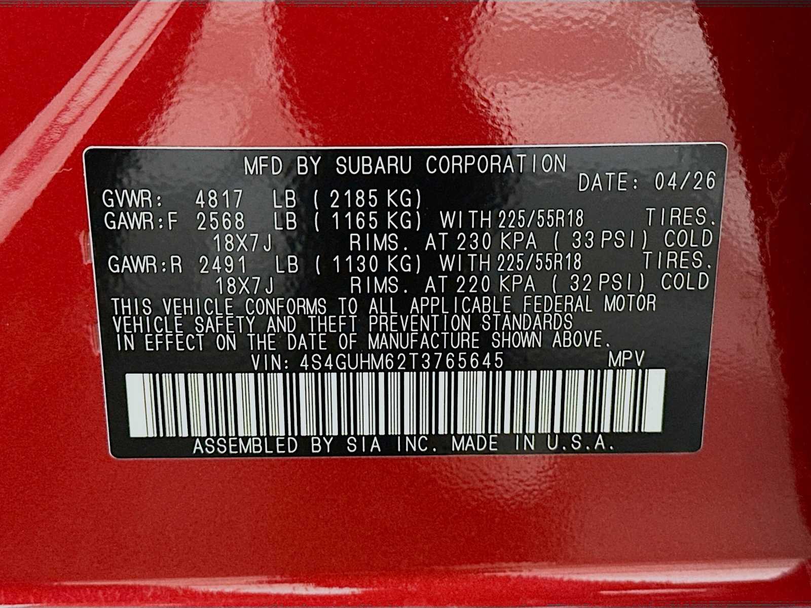 New 2026 LITHIUM RED PEARL Subaru Limited image 29