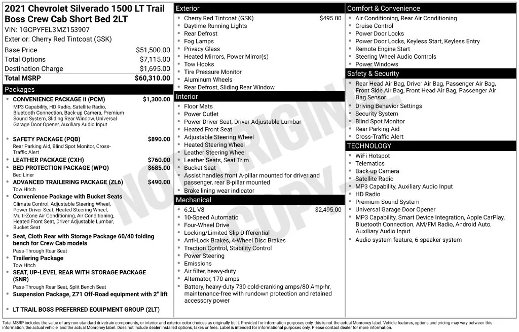 Used 2021 Red Chevrolet LT Trail Boss image 10