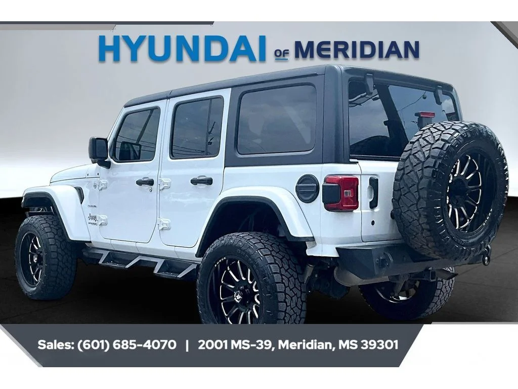 Used 2018 Bright White Clearcoat Jeep Unlimited Sahara image 2