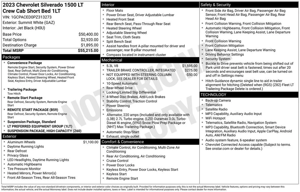 Used 2023 White Chevrolet LT image 2