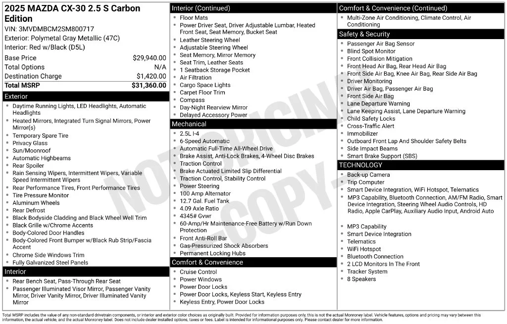 Used 2025 Polymetal Gray Metallic Mazda 2.5 S Carbon Edition image 5
