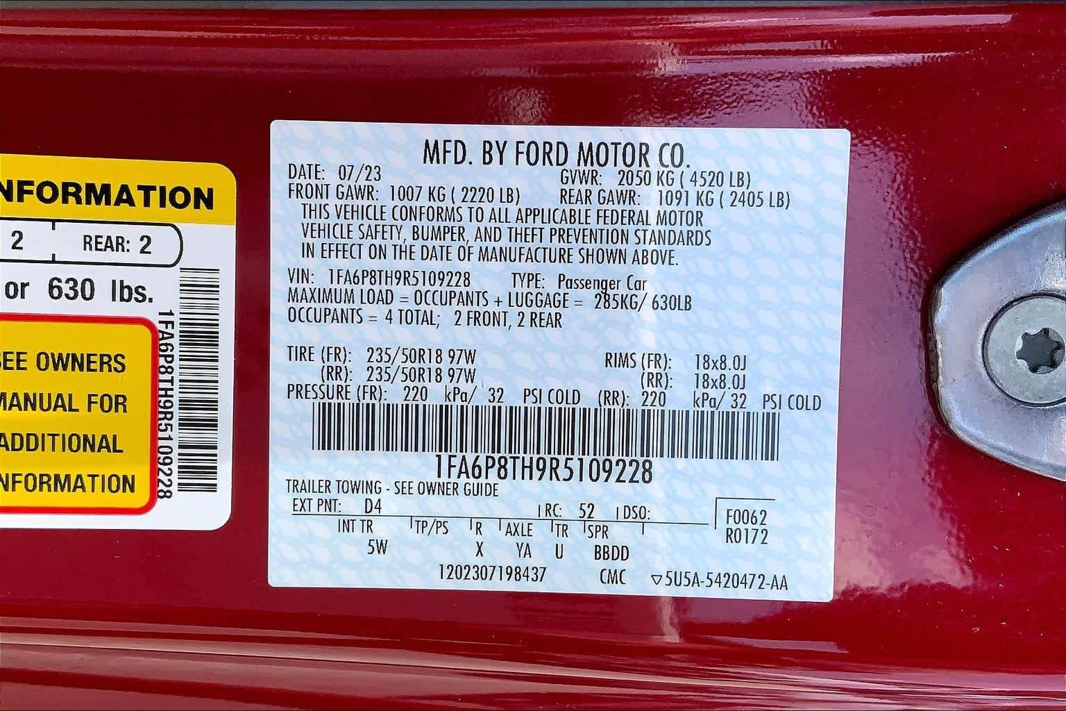 Used 2024 Rapid Red Metallic Tinted Clearcoat Ford EcoBoost Premium image 36