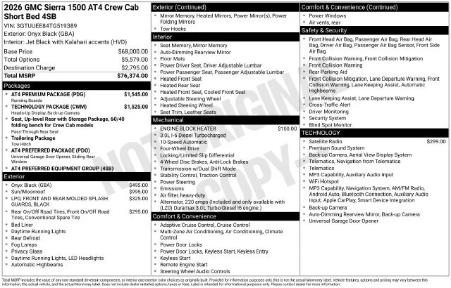 New 2026 Onyx Black GMC AT4 image 5
