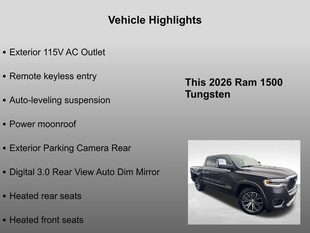 New 2026 Granite Crystal Metallic Clear-Coat Exterior Paint RAM Tungsten image 37