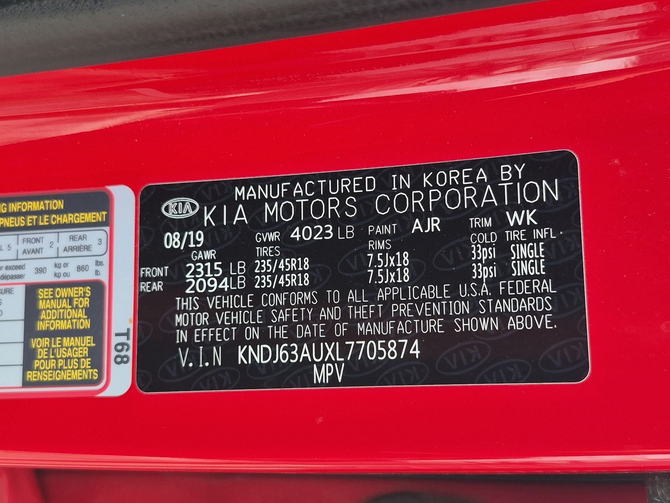 Used 2020 Inferno Red Kia GT-Line image 30