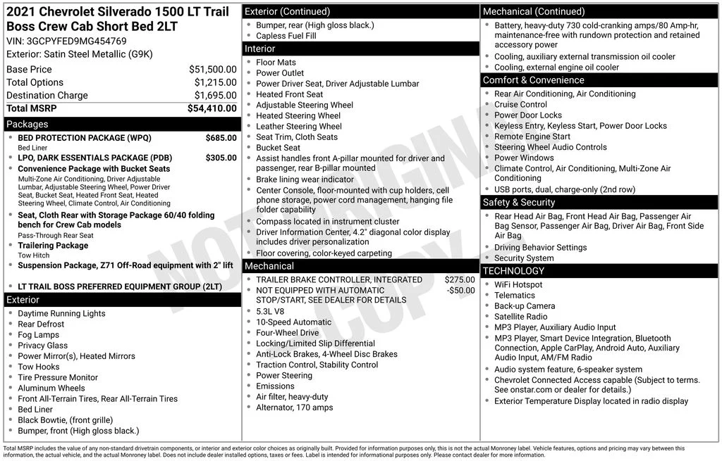 Used 2021 Gray Chevrolet LT Trail Boss image 38