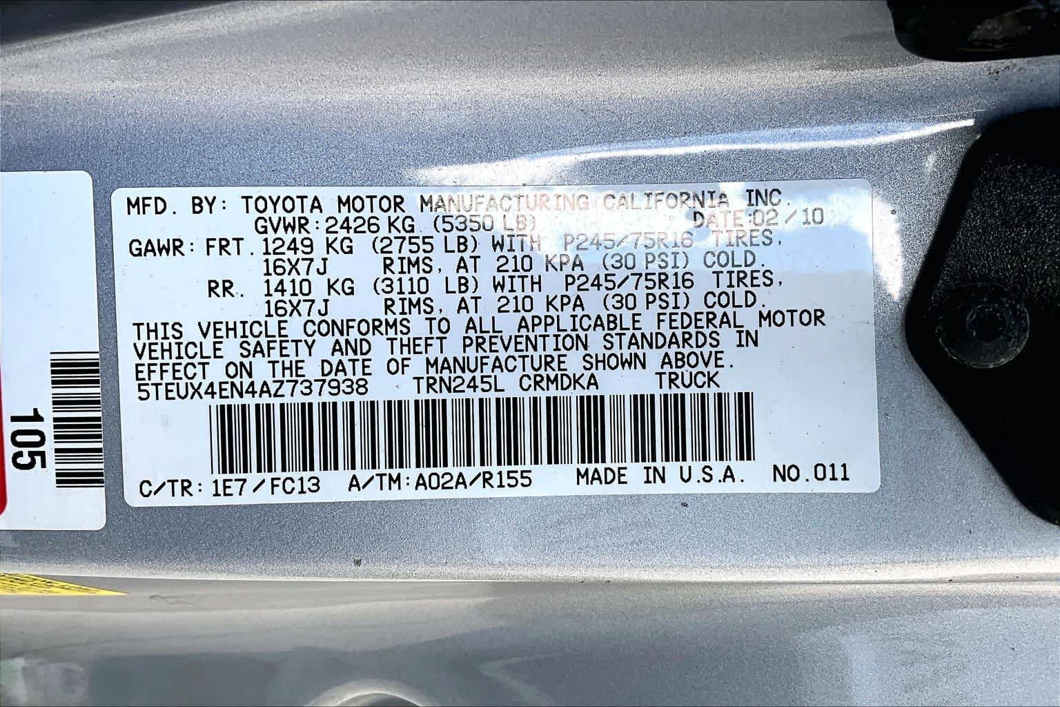 Used 2010 Silver Streak Mica Toyota  image 35