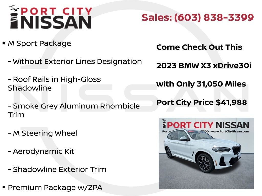 Used 2023 Alpine White BMW xDrive30i m-sport w/premium & hk audio image 15
