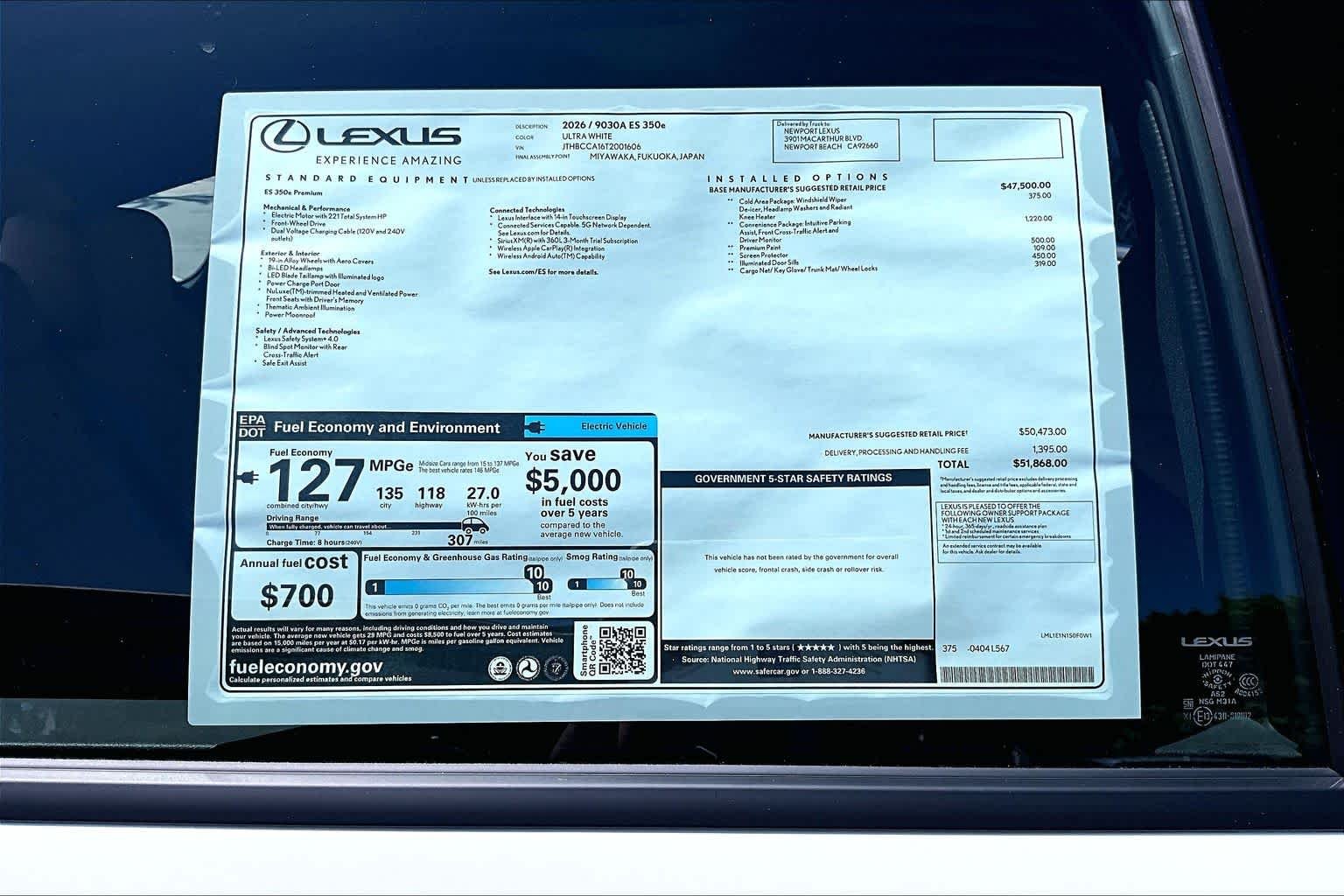 New 2026 Ultra White Lexus PREMIUM image 22