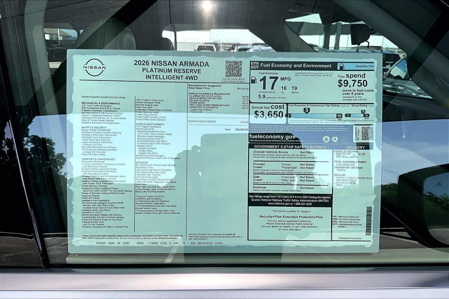 New 2026 Everest White TriCoat / Super Black Two-tone Nissan Platinum Reserve image 19