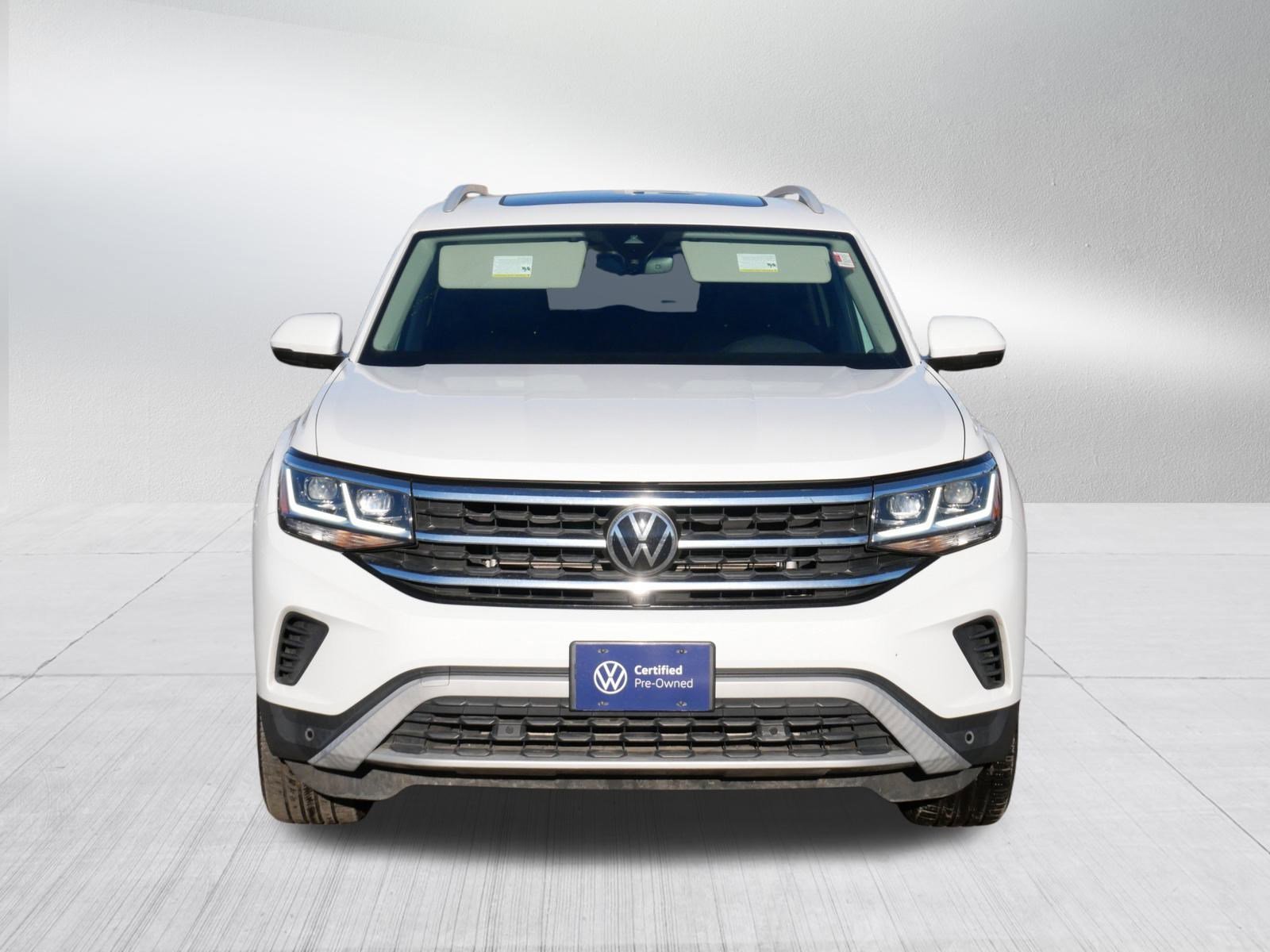 Certified 2021 Volkswagen Atlas SEL Premium with VIN 1V2TR2CA0MC504876 for sale in Saint Louis Park, Minnesota