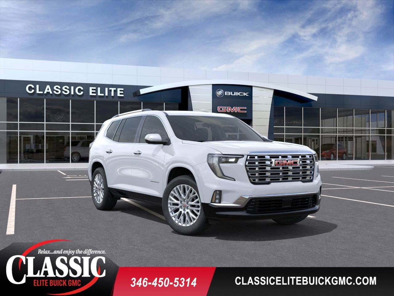 Glacier White Tricoat 2026 GMC Acadia Denali AWD SUV / Crossover Four-Wheel Drive