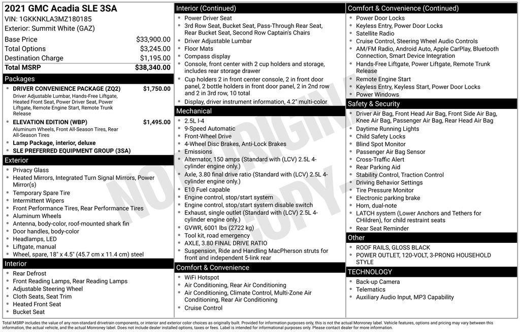 2021 GMC Acadia SLE - Photo 23