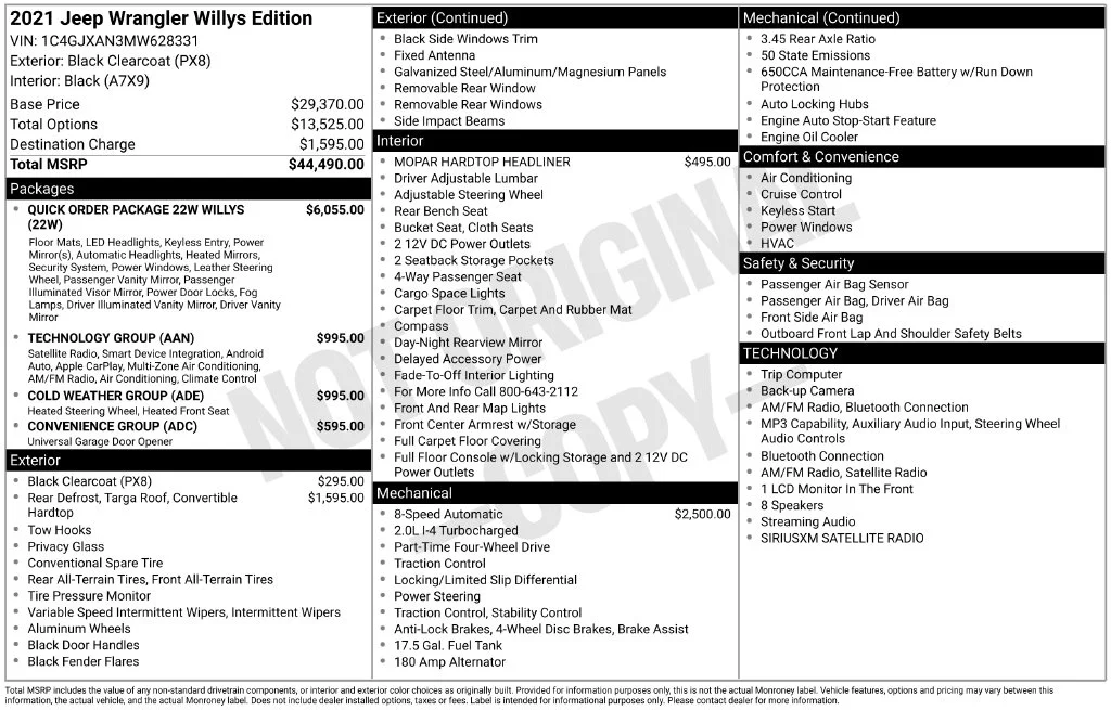 Used 2021 Black Clearcoat Jeep Willys image 4