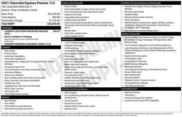 Used 2021 Silver Ice Metallic Chevrolet Premier image 30