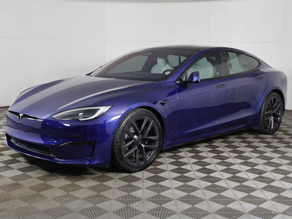 Used 2023 Blue Tesla Plaid image 11
