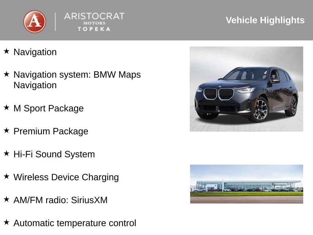 Used 2025 BMW X3 30 with VIN 5UX53GP05S9072451 for sale in Kansas City