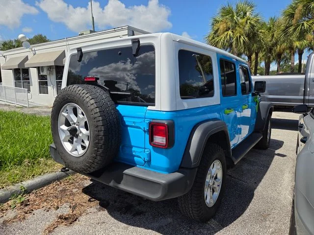 Used 2021 Blue Jeep Unlimited Sport image 4