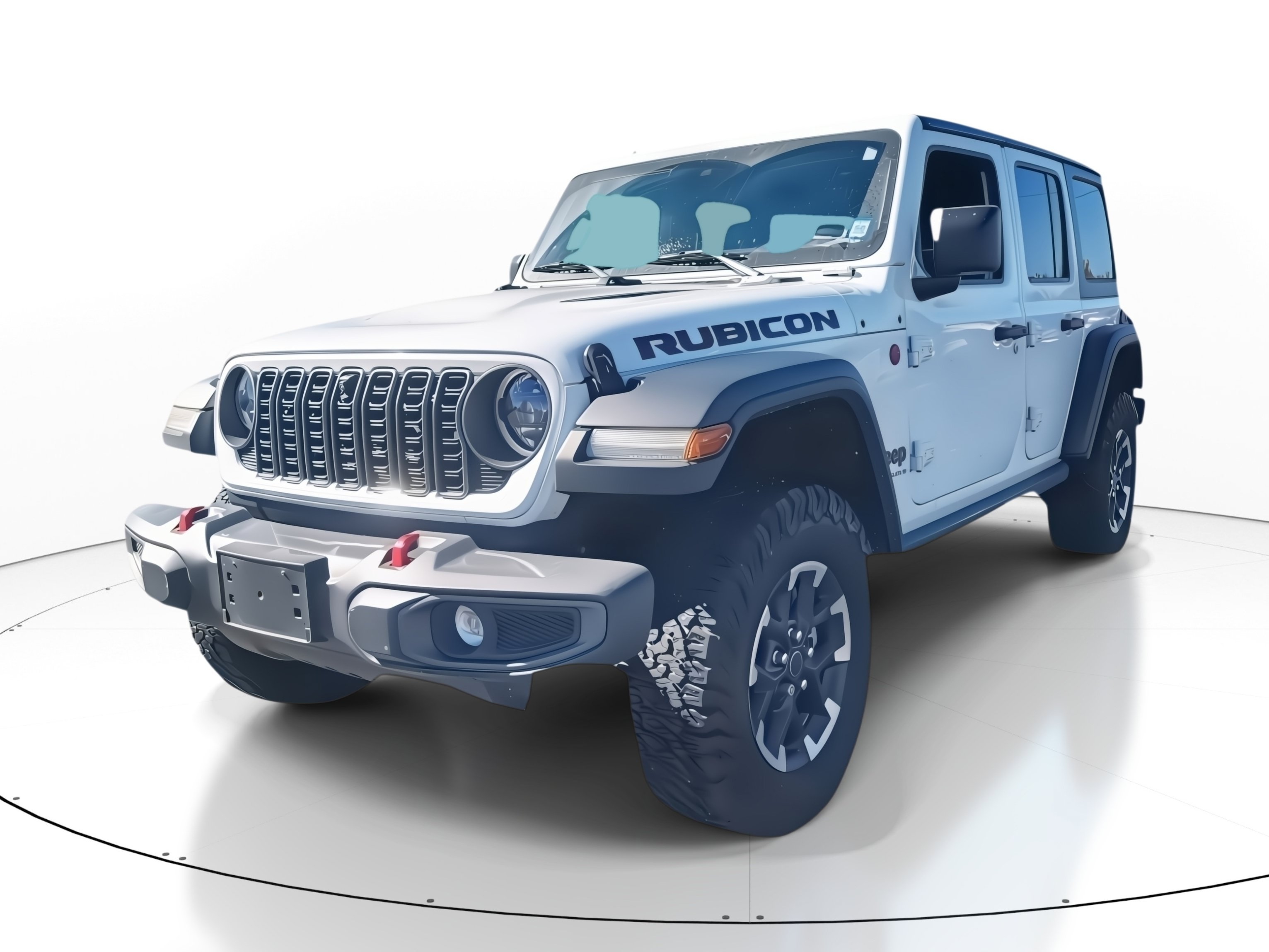 Used 2024 Bright White Clearcoat Jeep Rubicon image 3