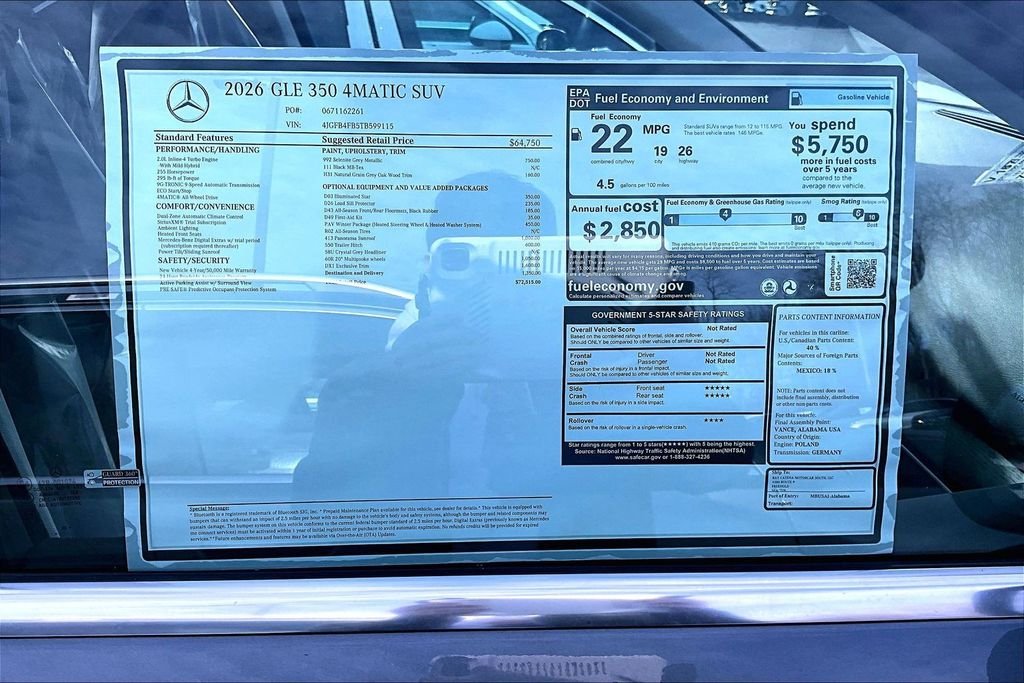 New 2026 Selenite Grey Metallic Mercedes-Benz GLE 350 image 13