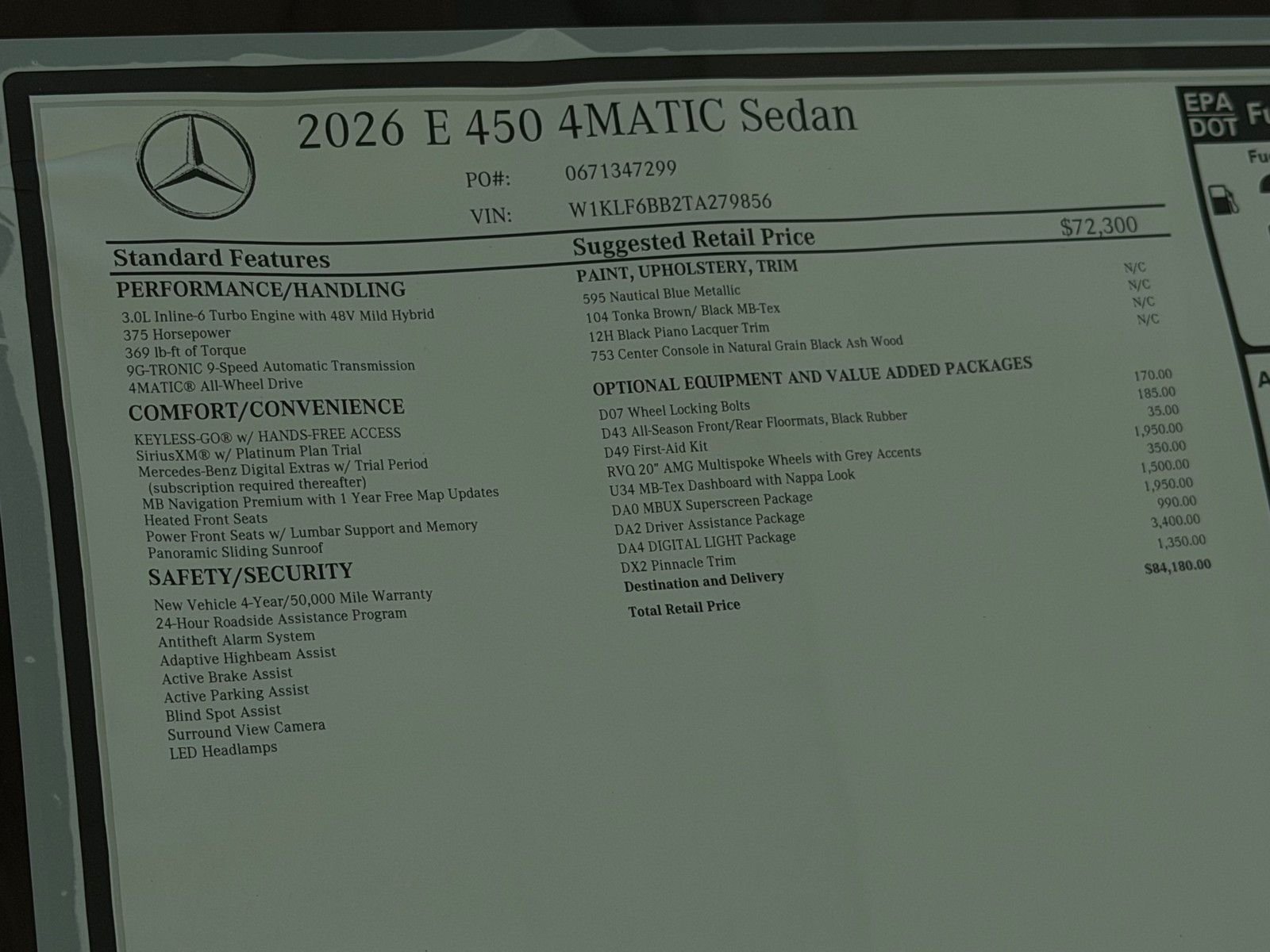 New 2026 Nautical Blue Metallic Mercedes-Benz E 450 image 22