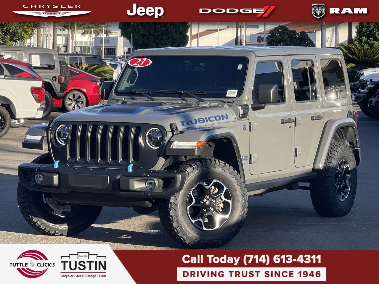 Used 2023 Sting-Gray Clearcoat Jeep Rubicon image 1