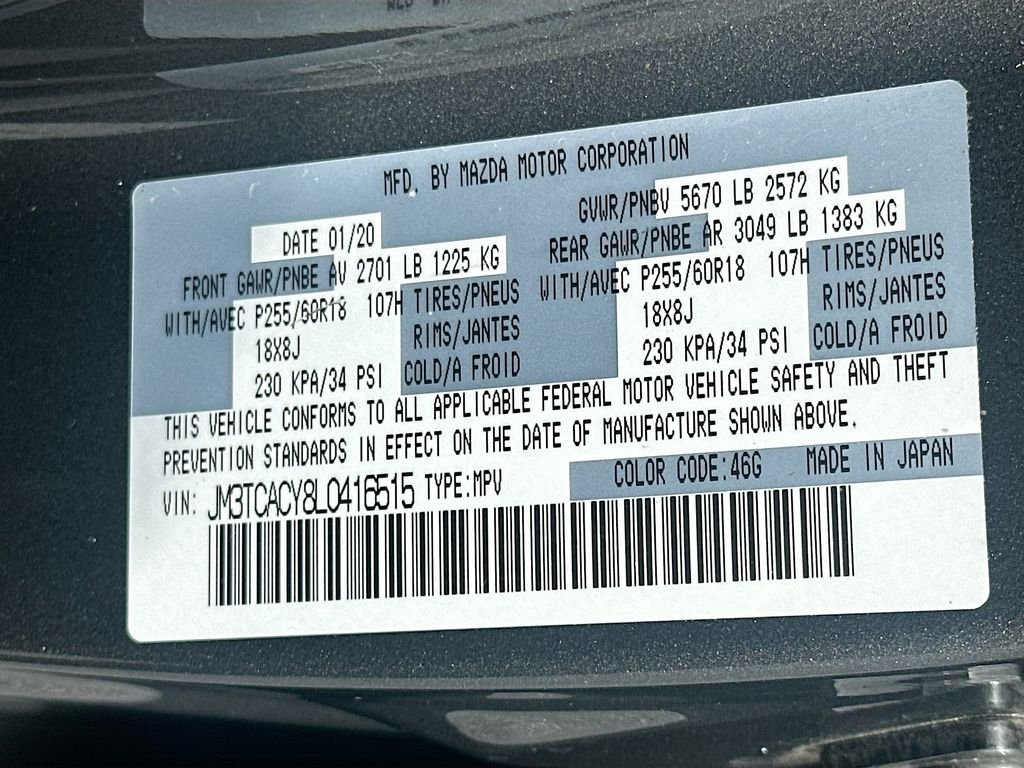 Used 2020 Machine Gray Metallic Mazda Touring image 33