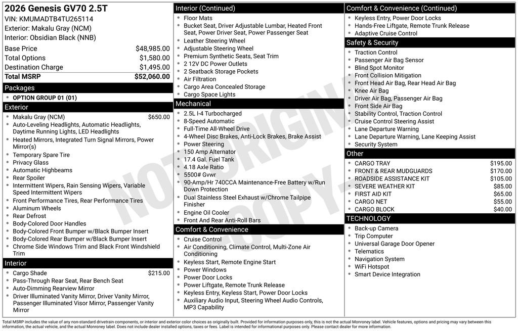 Certified Used 2026 Gray Genesis 2.5T image 25