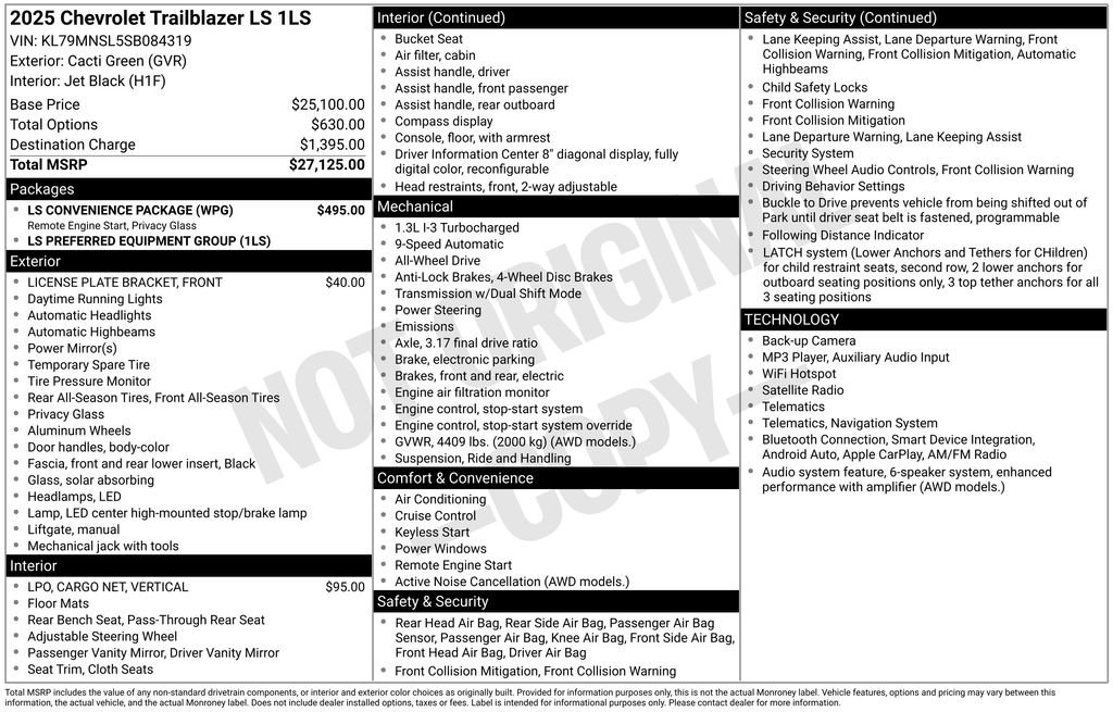 Used 2025 Green Chevrolet LS image 6