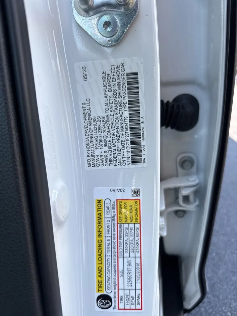 New 2026 Platinum White Pearl Honda LX image 23