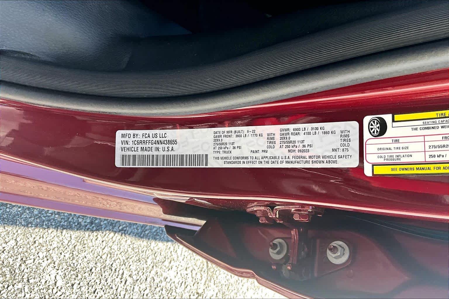 Used 2022 Delmonico Red Pearlcoat Ram Big Horn image 37