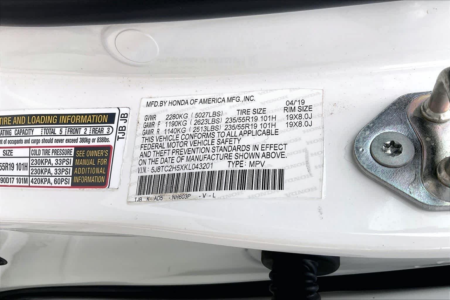 Used 2019 White Diamond Pearl Acura w/Technology Pkg image 34