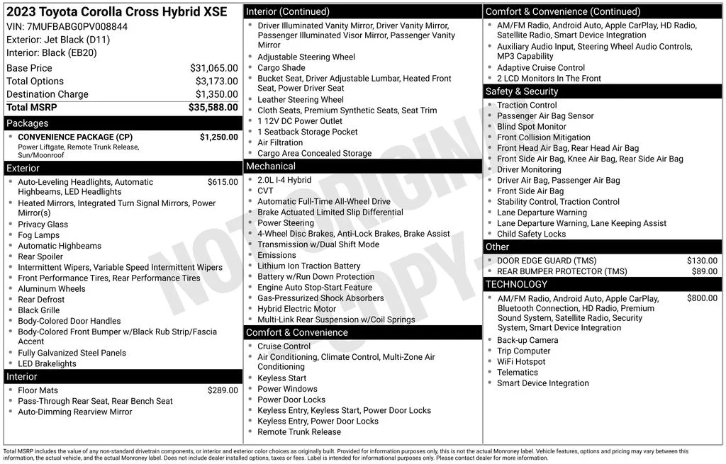 Used 2023 Black Toyota Hybrid XSE image 6