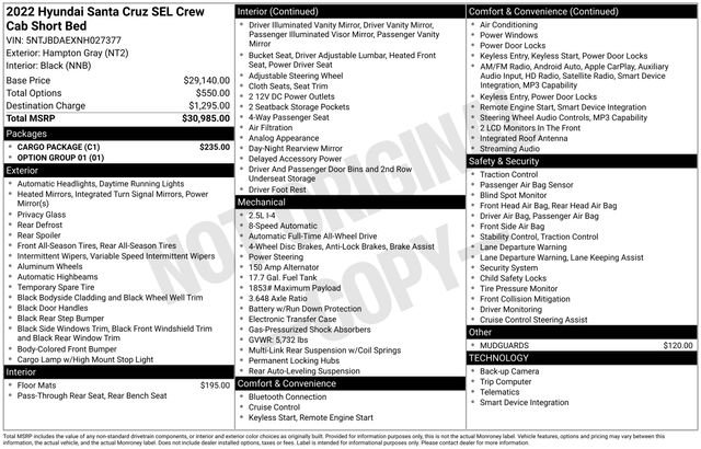 Used 2022 Gray Hyundai SEL image 29