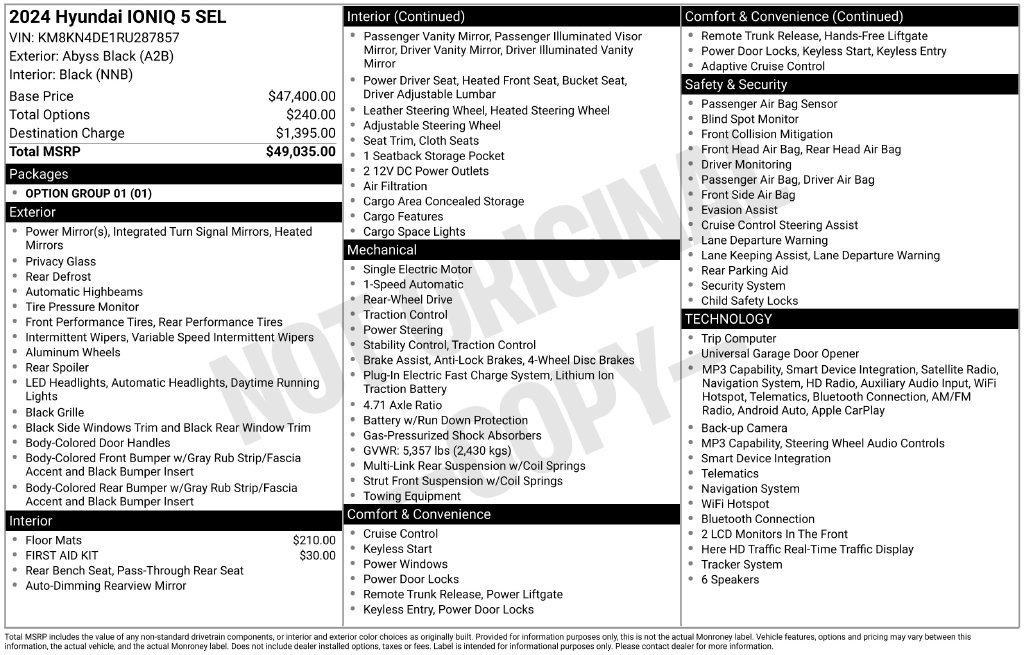 Certified Used 2024 Black Hyundai SEL image 5