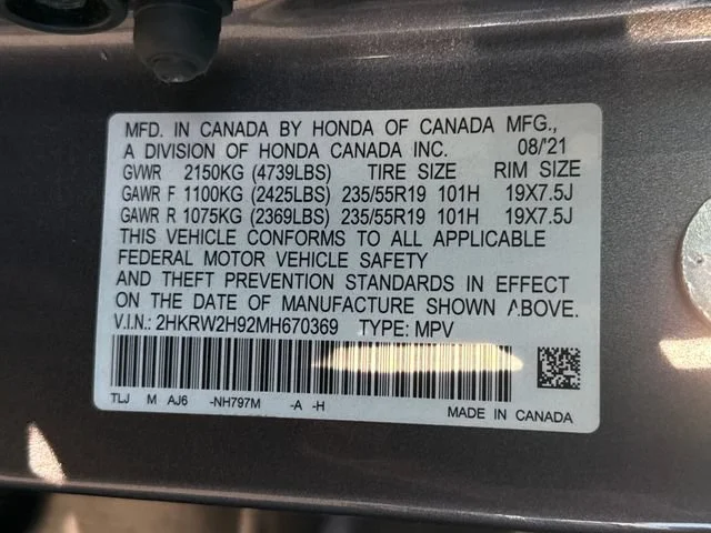 Used 2021 Modern Steel Metallic Honda Touring image 17
