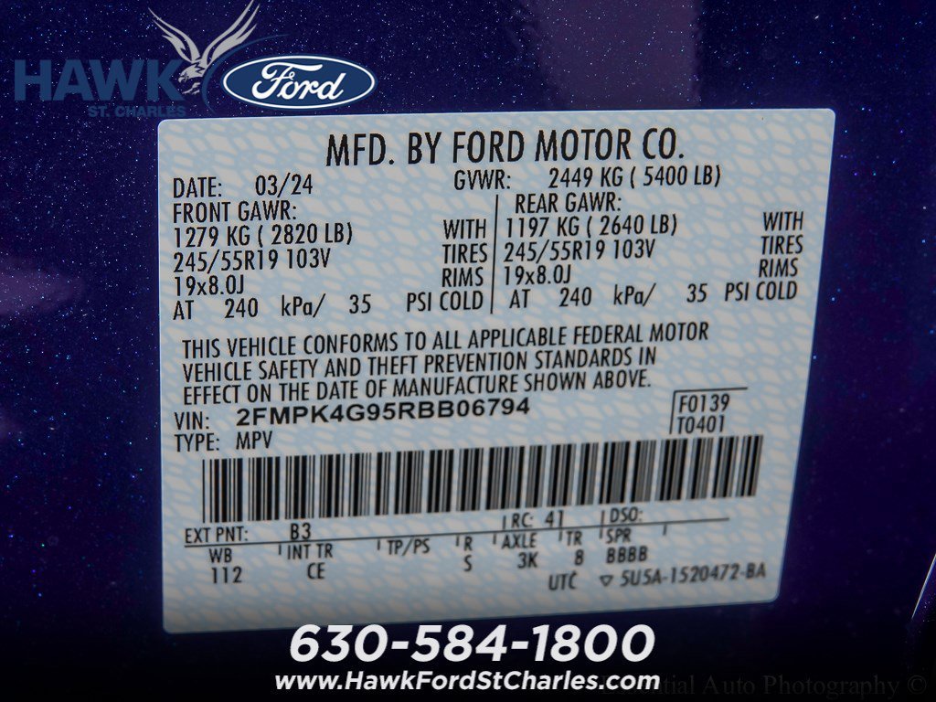 New 2024 Atlas Blue Metallic Ford SE image 19