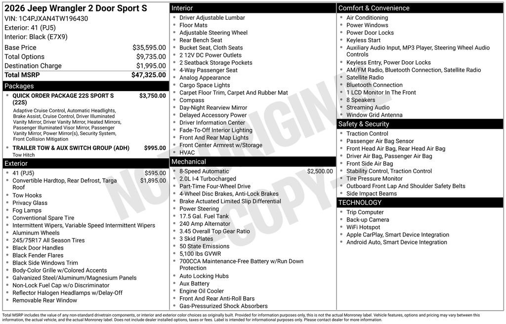 New 2026 41 Exterior Paint Jeep Sport S image 22