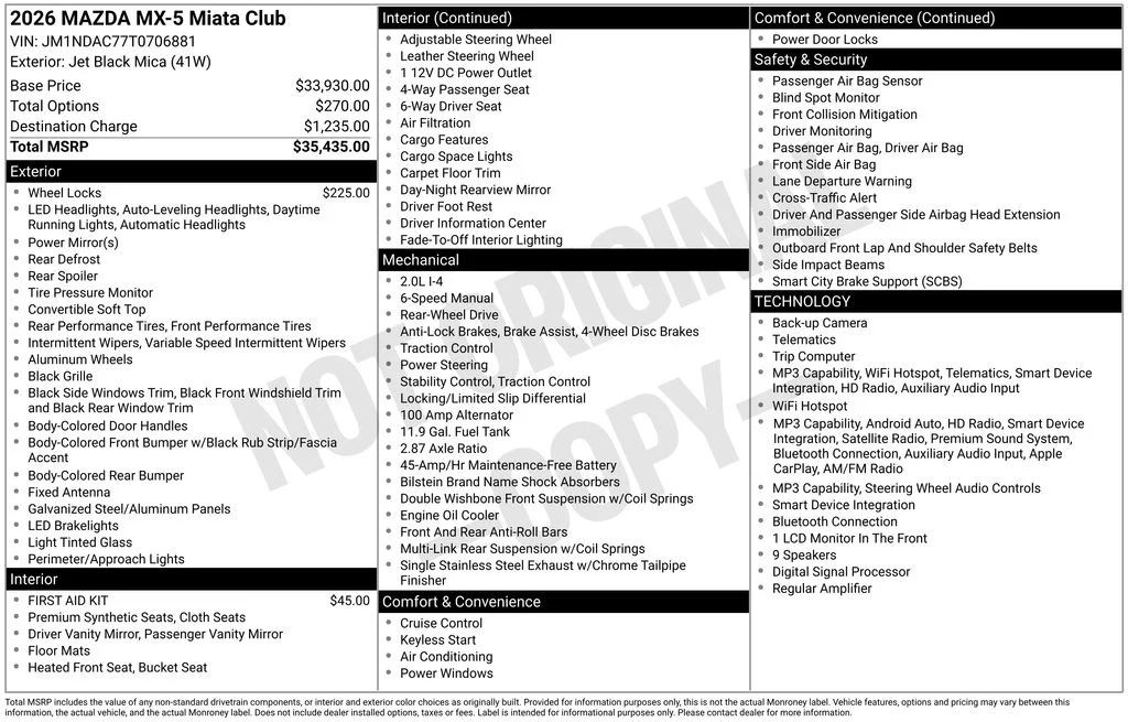 New 2026 Black Mazda Club image 2