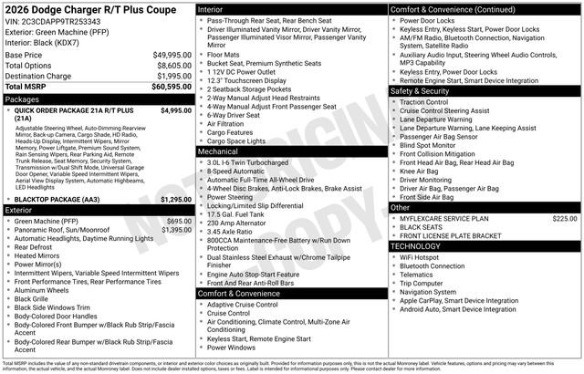 New 2026 Green Machine Exterior Paint Dodge R/T Plus image 33