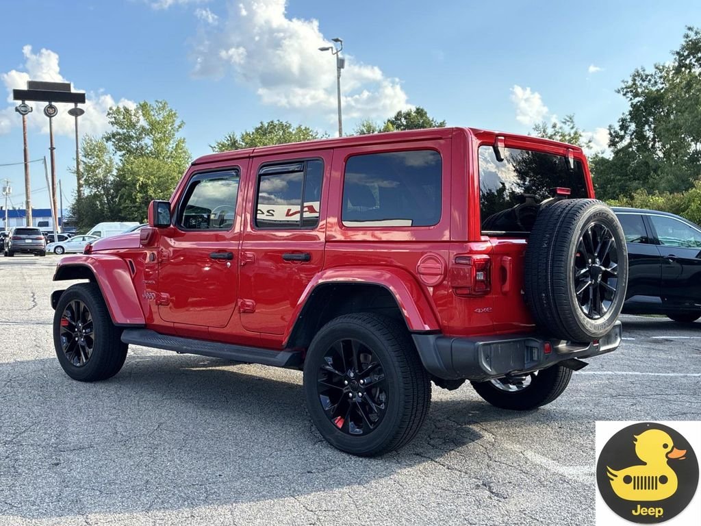Used 2021 Red Jeep Unlimited Sahara 4xe image 3