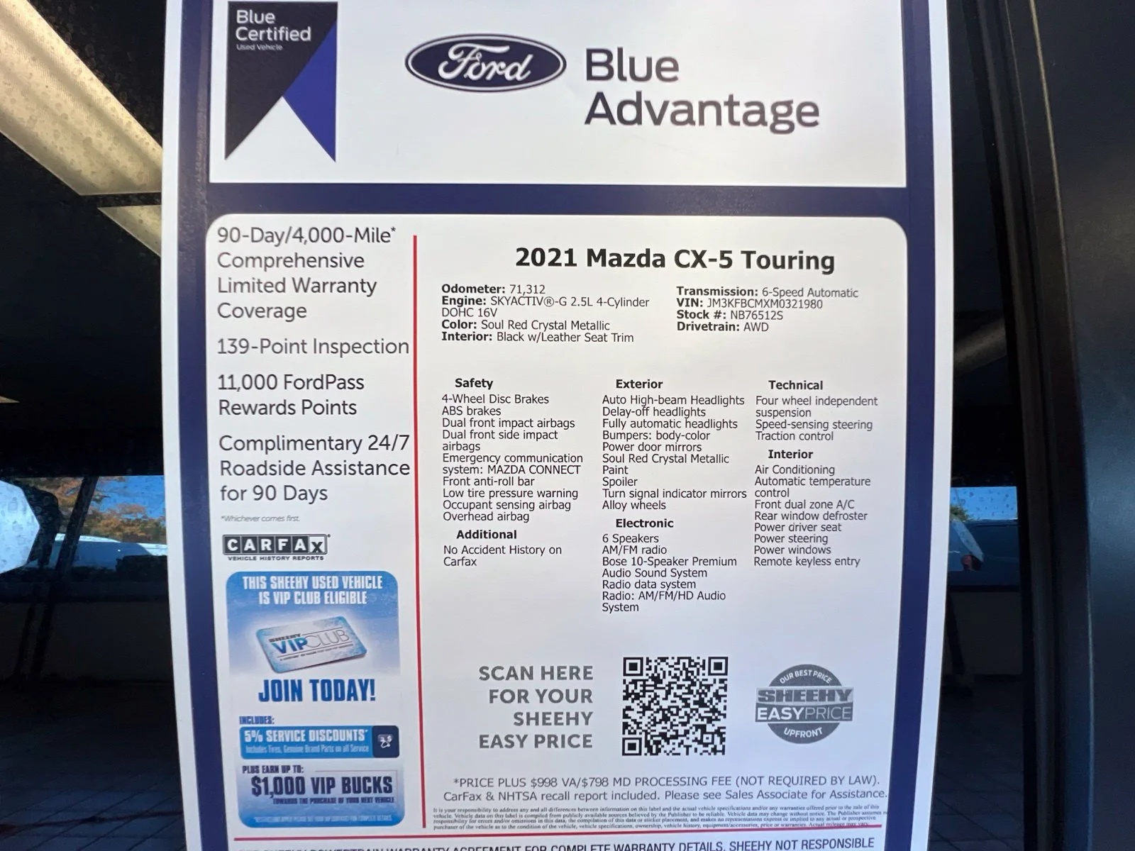 Used 2021 Soul Red Crystal Metallic Mazda Touring image 12