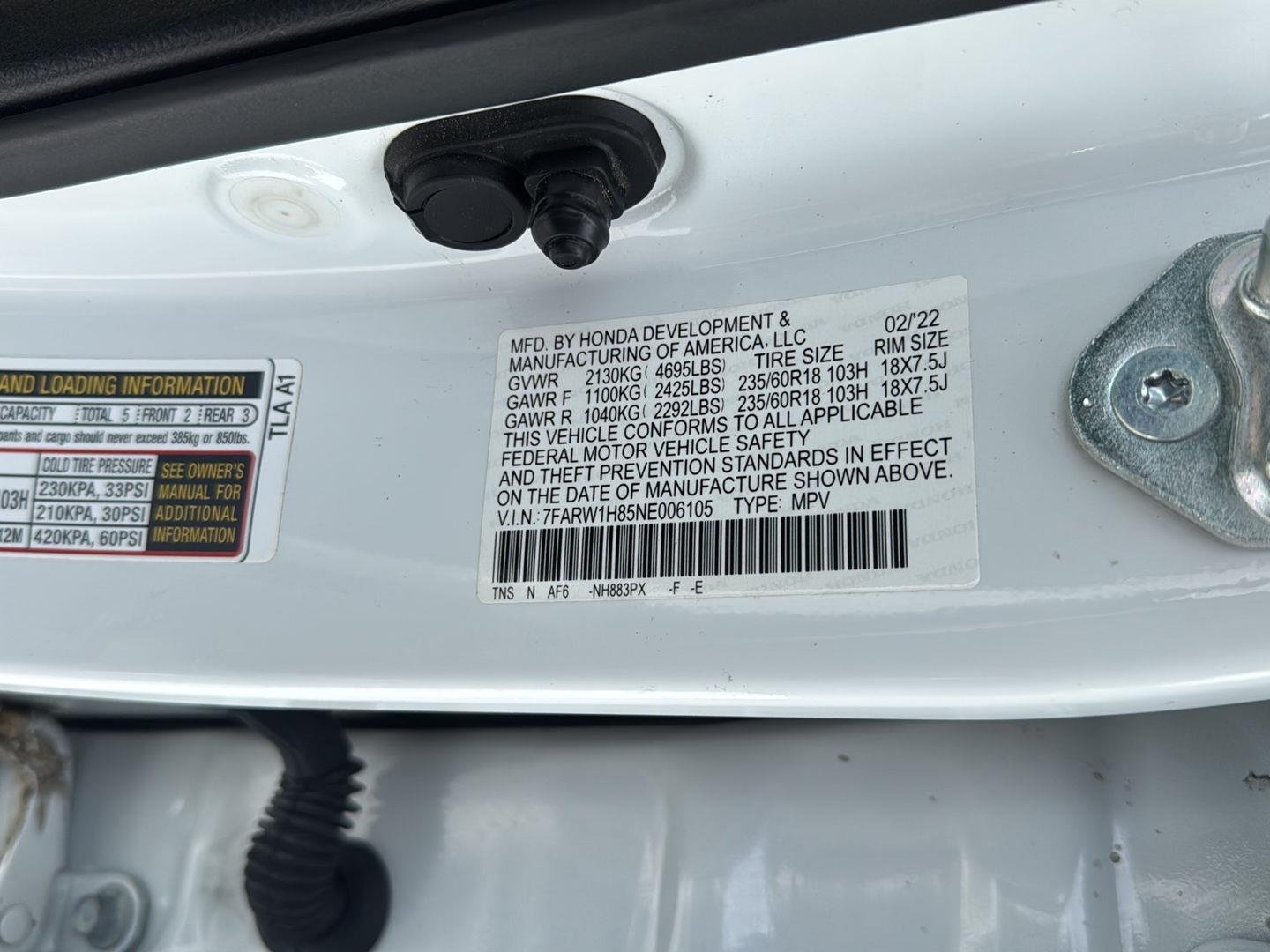 Used 2022 Platinum White Pearl Honda EX-L image 39