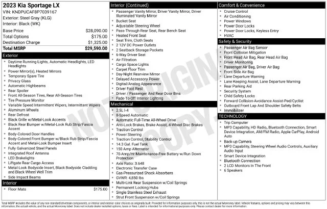 Used 2023 Gray Kia LX image 37